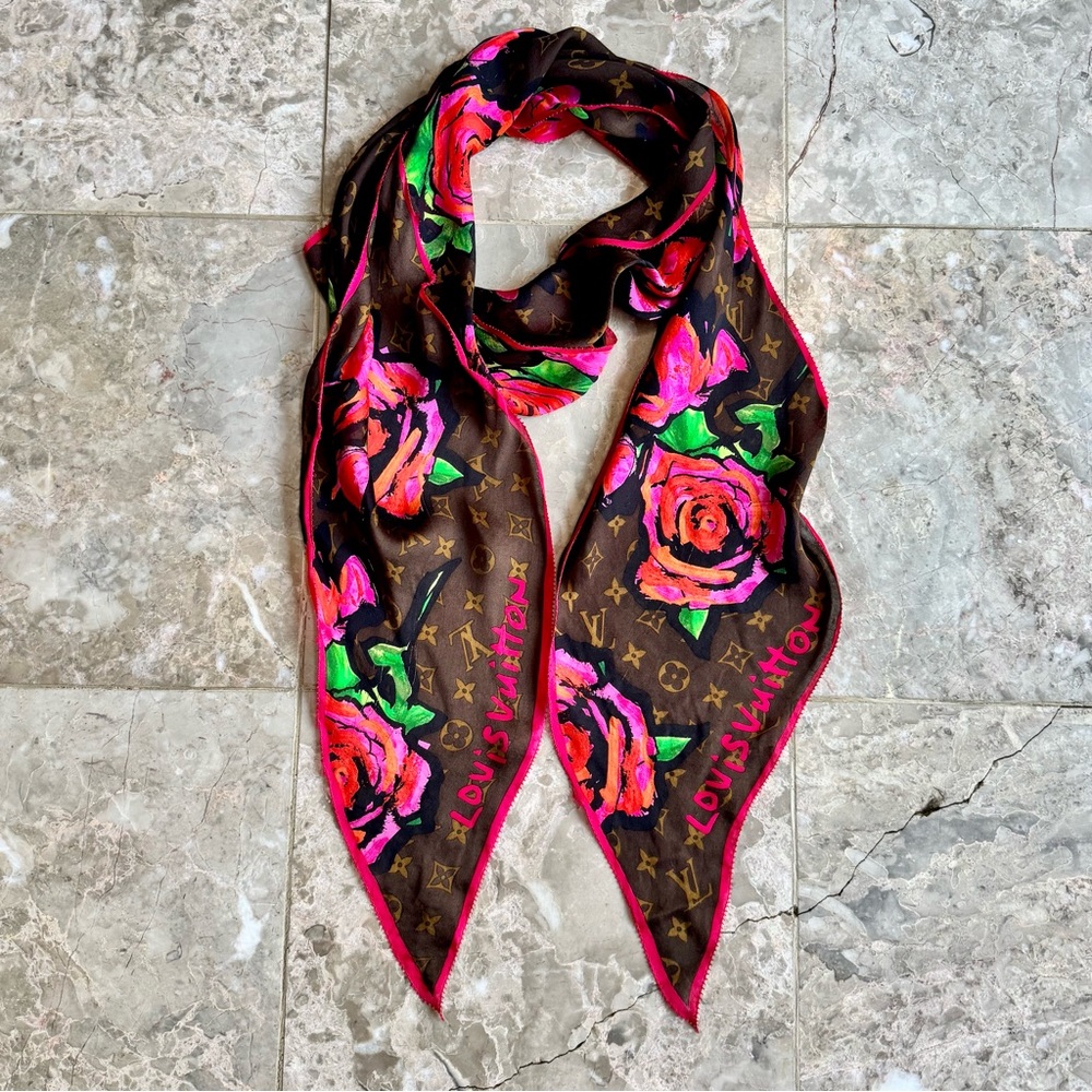 Louis Vuitton x Stephen Sprouse Monogram Roses Scarf